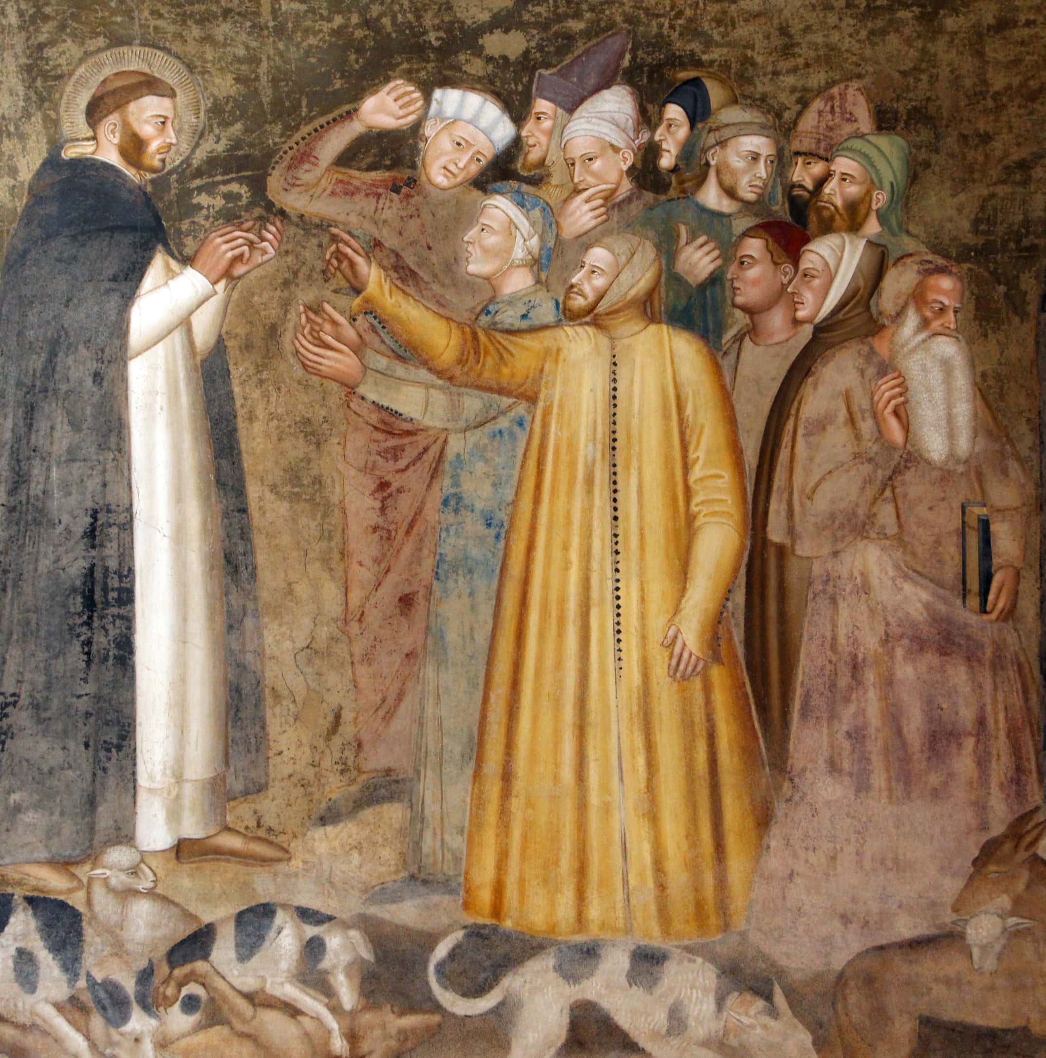 Vjerski spor između Katara i Dominika, utemeljitelja dominikanaca i inkvizicije – Detalj s freske di Bonaiuta