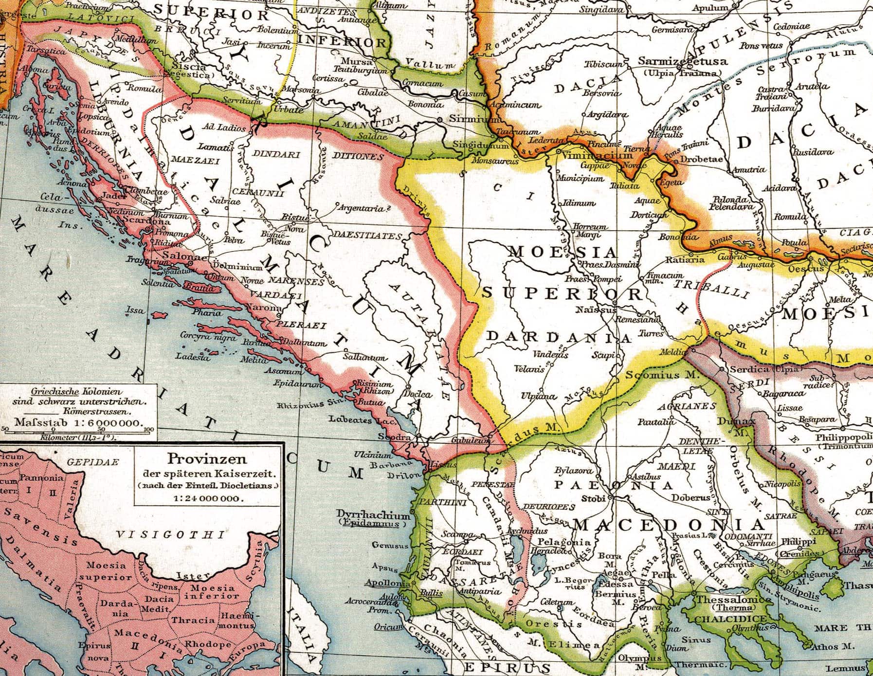 Römische Provinz Dalmatia nach Diokletian, im 3. Jahrhundert n. Chr.