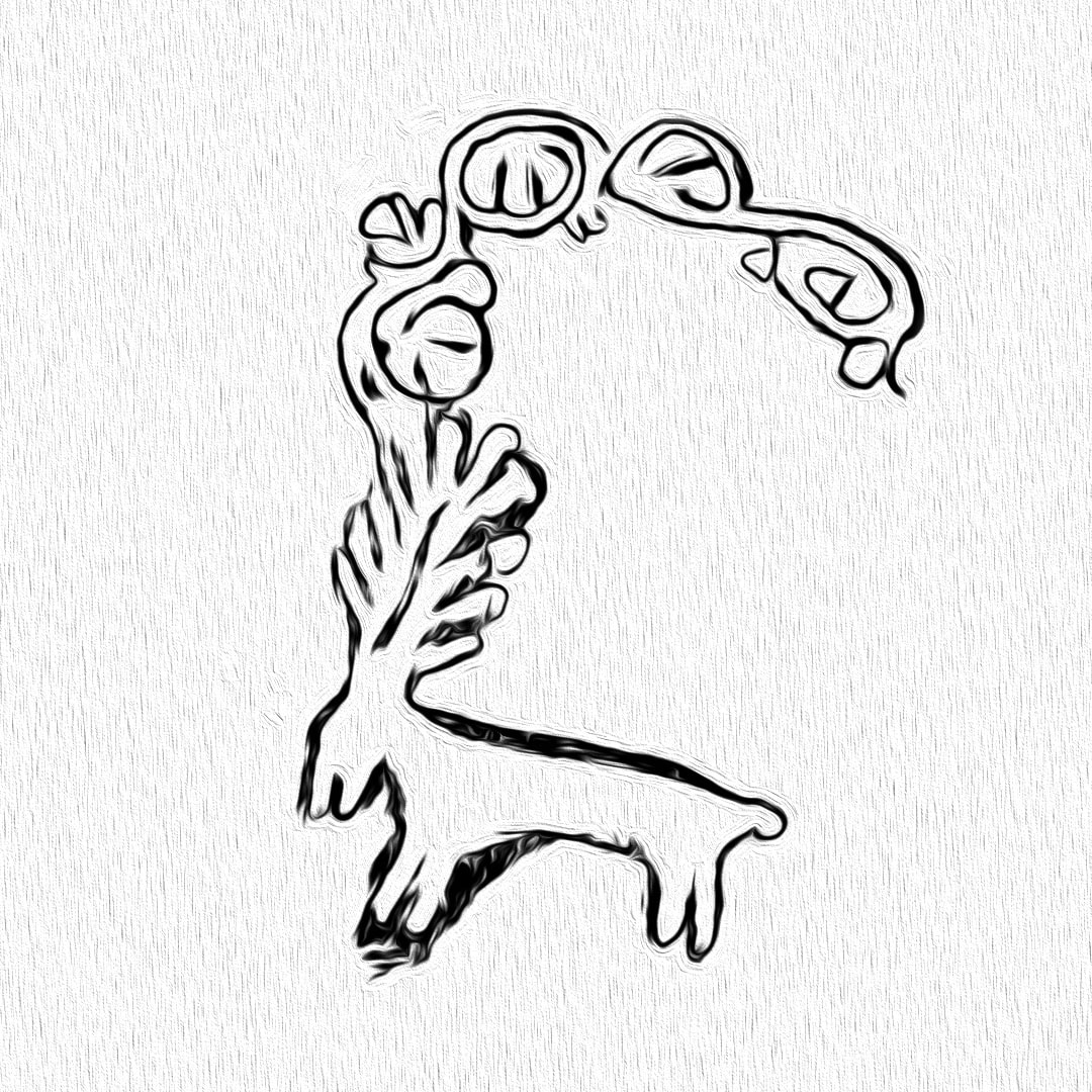 Relief eines Hirsches mit ins Übersinnliche reichendem Geweih, Duvno polje