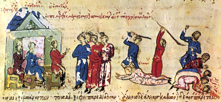 Prikaz masakra Pavlikijana po naredbi vizantijske carice Teodore 843/844.